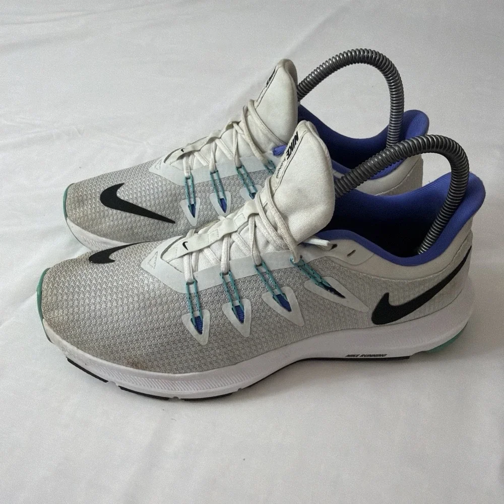 Nike Womens Quest‎ Running Shoes White AA7412-100 Low Top Lace Up Breathable 8.5